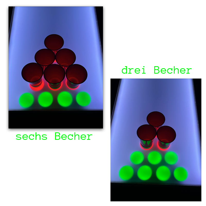 Verschieden Konstellationen aufgestellt auf weißen Platten