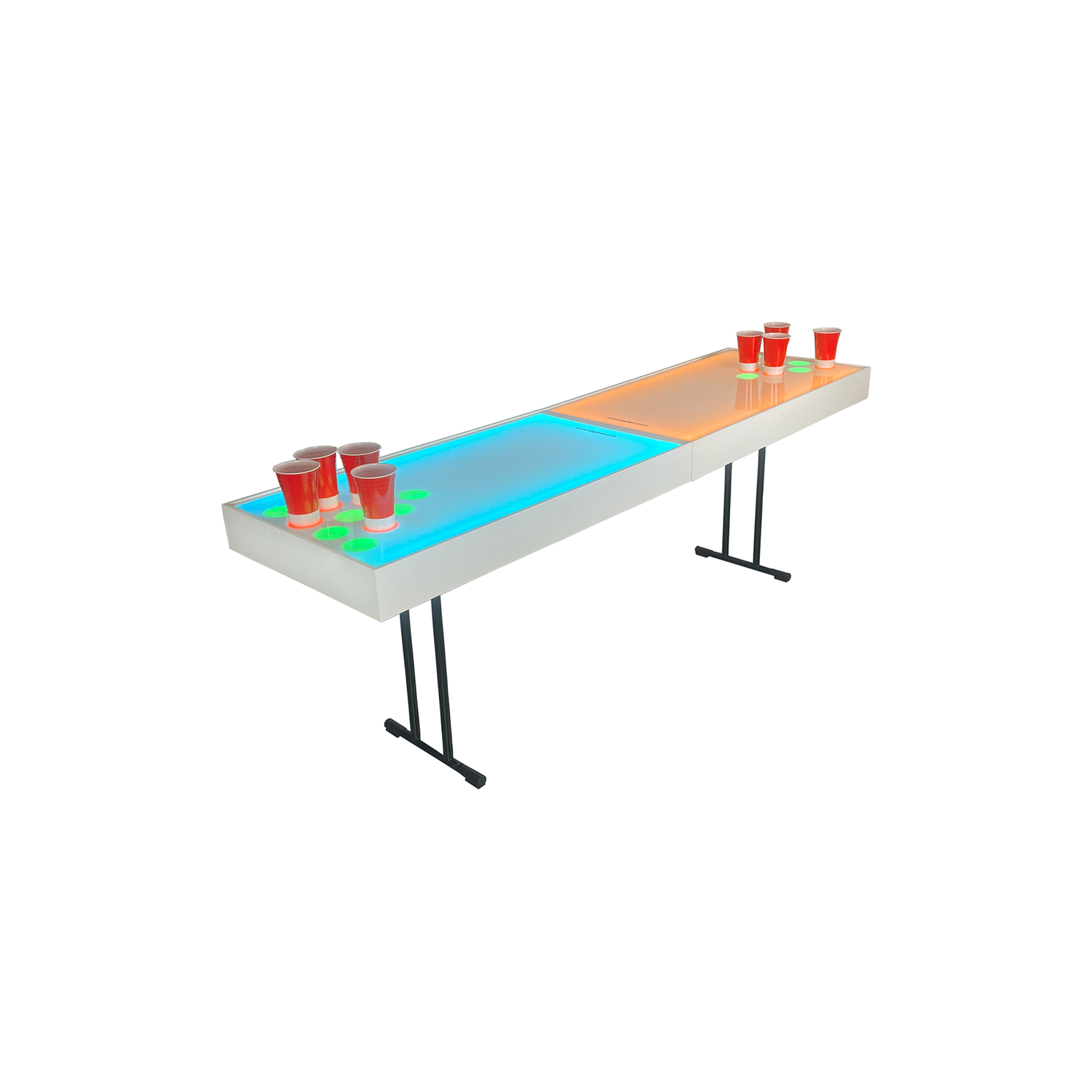 LED Beer Pong Tisch Pro auf weißem Hintergrund