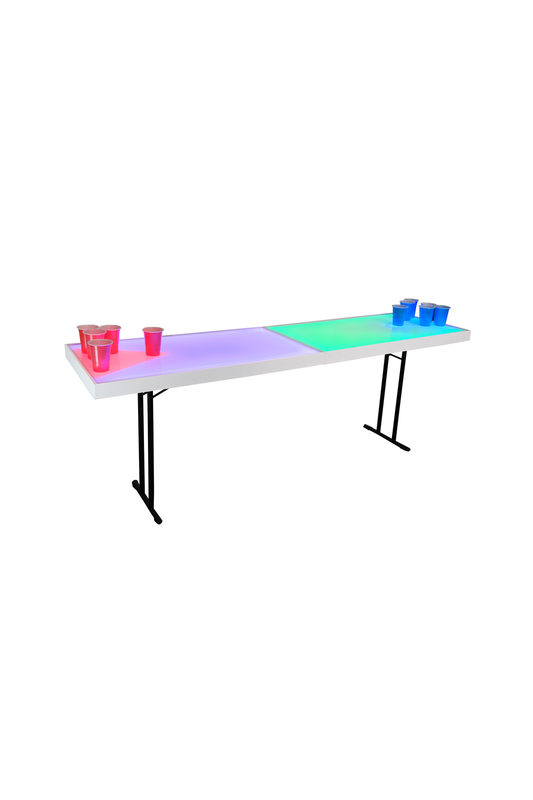 LED Beer Pong Tisch Classic mit weißem Hintergrund