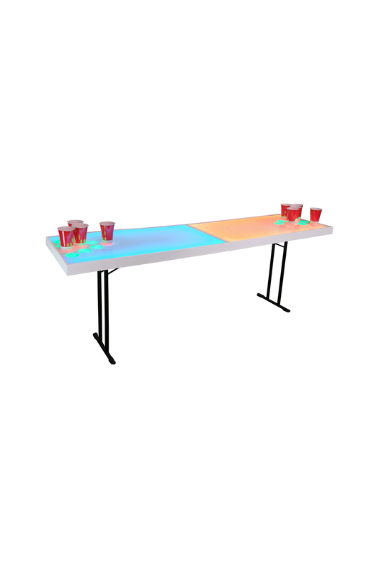 LED Beer Pong Tisch Pro mit weißem Hintergrund