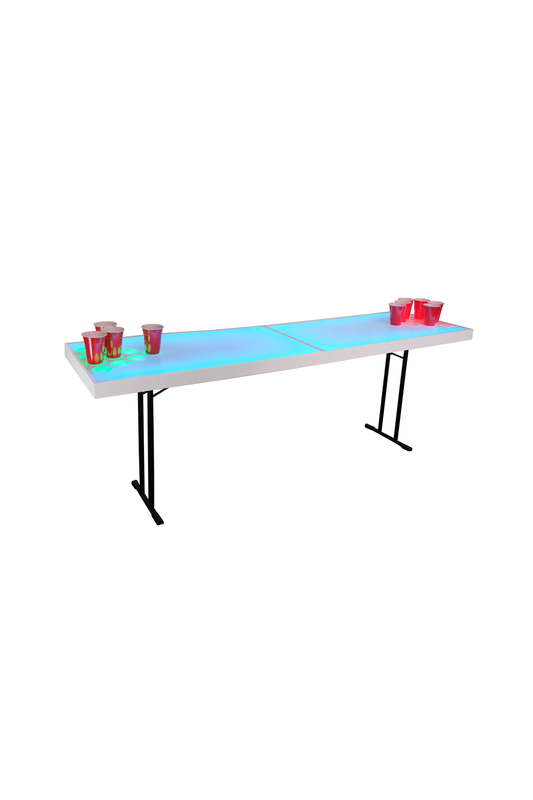 LED Beer Pong Tisch Standard mit weißem Hintergrund